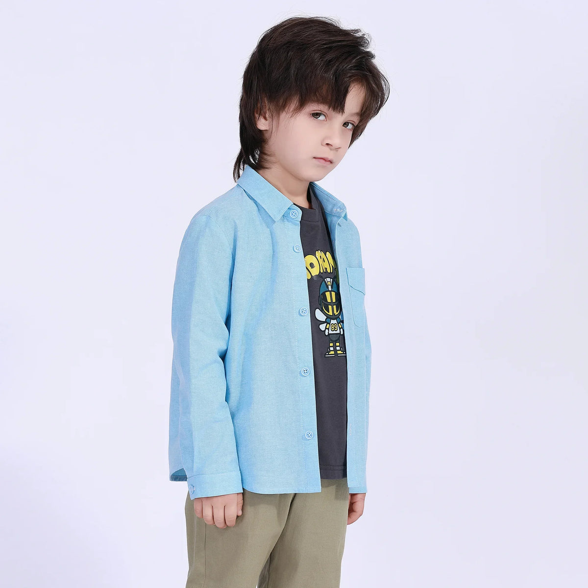 Solid Street Look Shirt For Boys Image