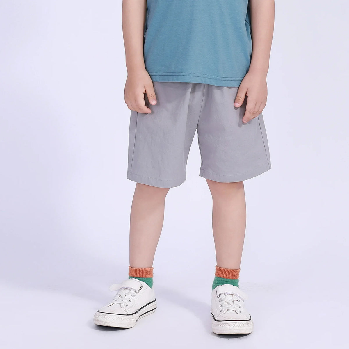 Ordinary Street Look Shorts For Boys Light Gray Image