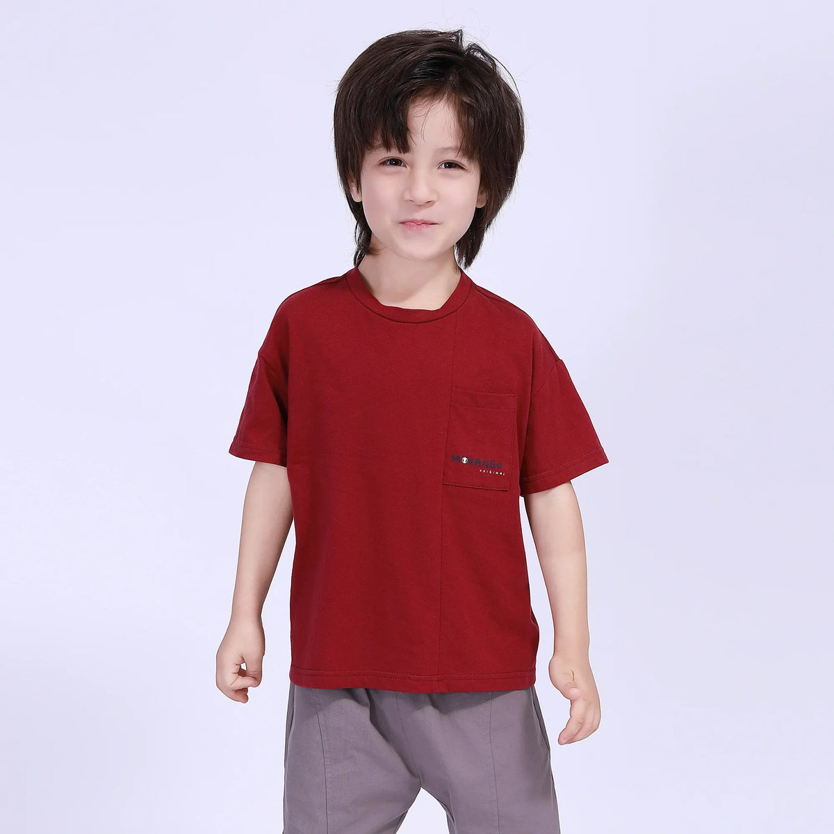 Embroidery Street Look T.Shirt For Boys Maroon Image