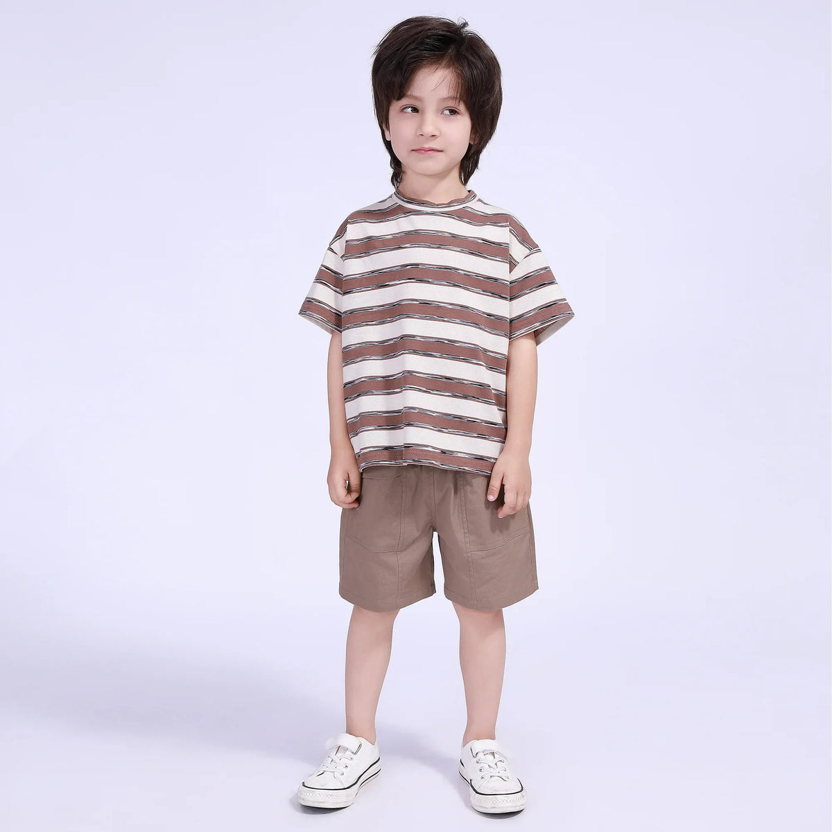 Striped Street Look T.Shirt For Boys Image