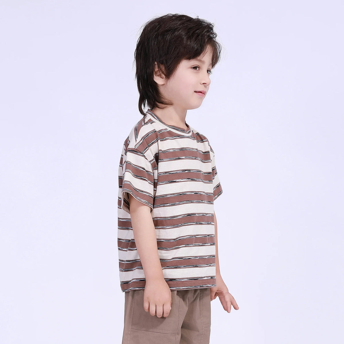 Striped Street Look T.Shirt For Boys Image