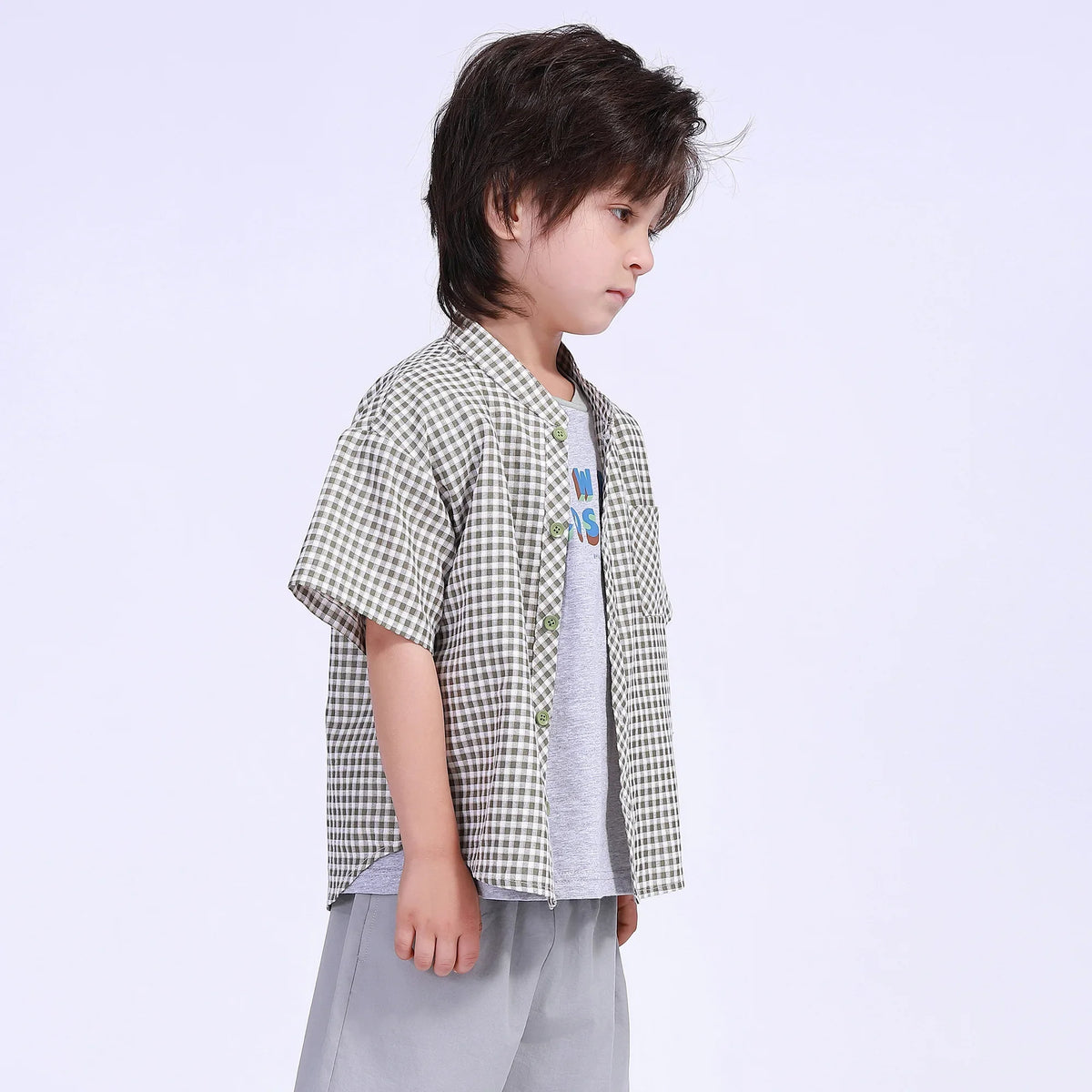 Checked Street Look Shirt For Boys Image