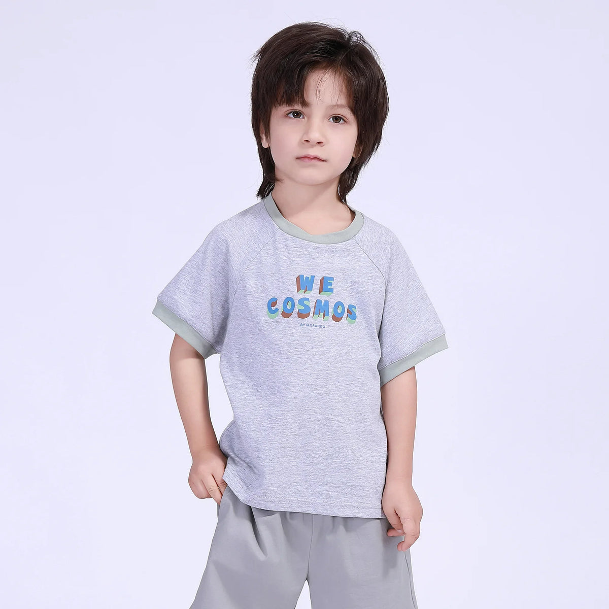 Printed Street Look T.Shirt For Boys Gray Image