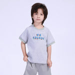 Gray Printed Street Look T.Shirt For Boys Image