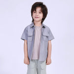Light Gray Solid Street Look Shirt For Boys Image