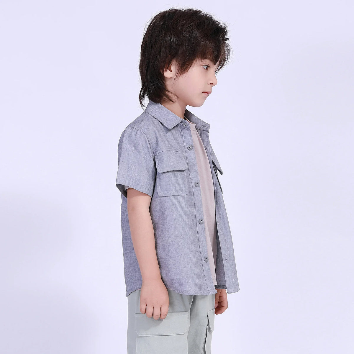 Solid Street Look Shirt For Boys Image