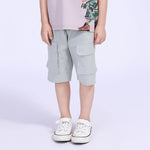 Gray Green Ordinary Street Look Shorts For Boys Image