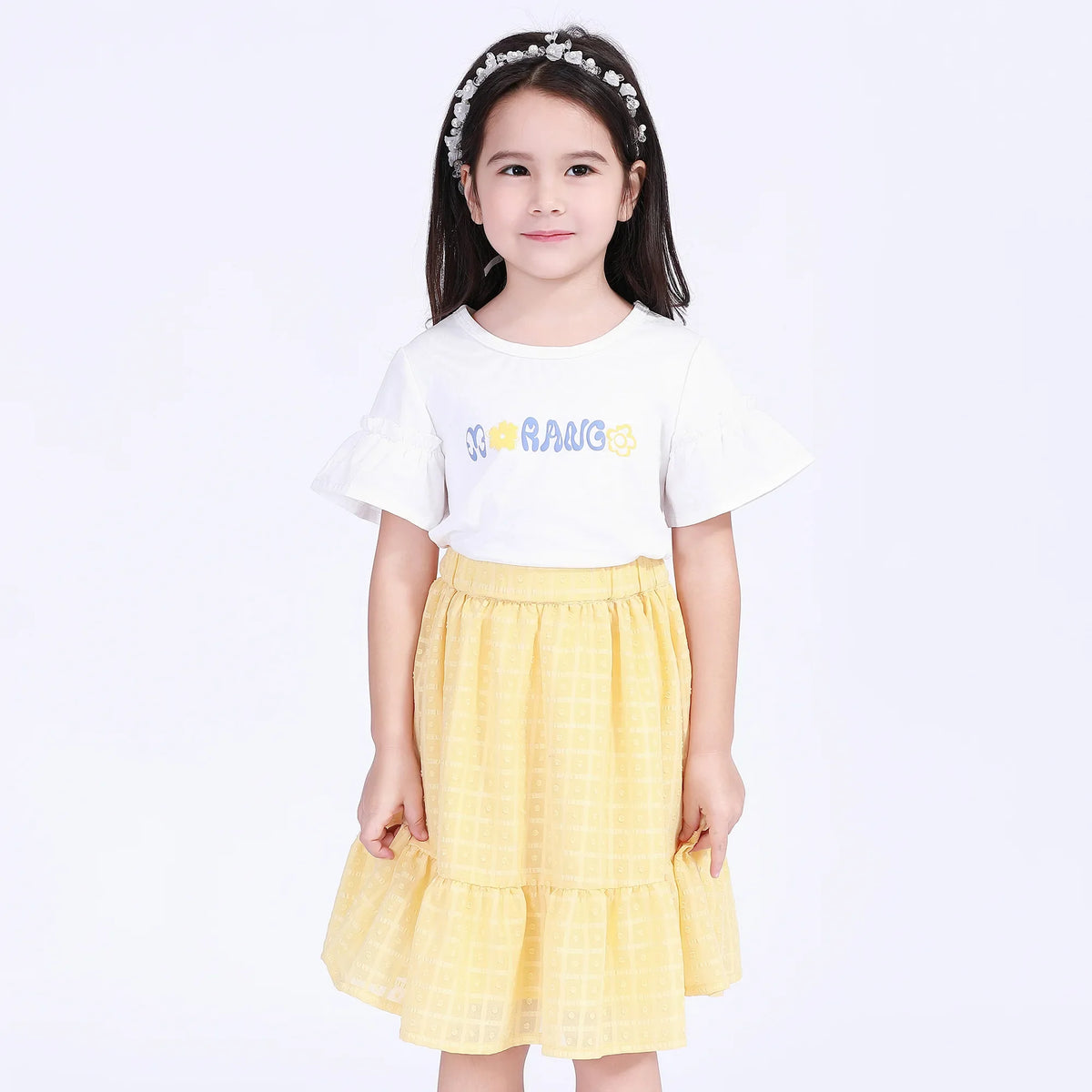 Skater Street Look Skirt For Girls Yellow Image