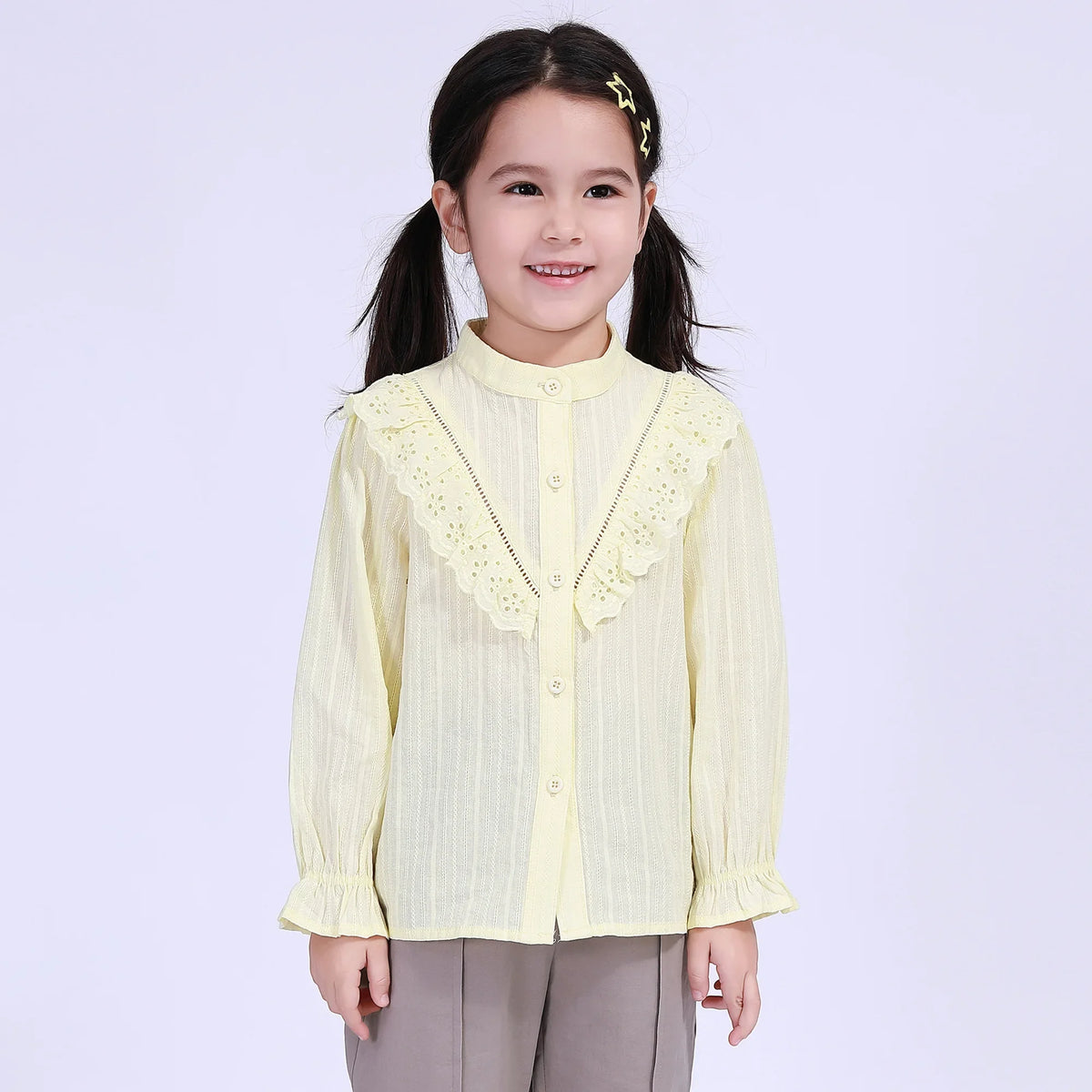 Laced Street Look Shirt For Girls Yellow Image