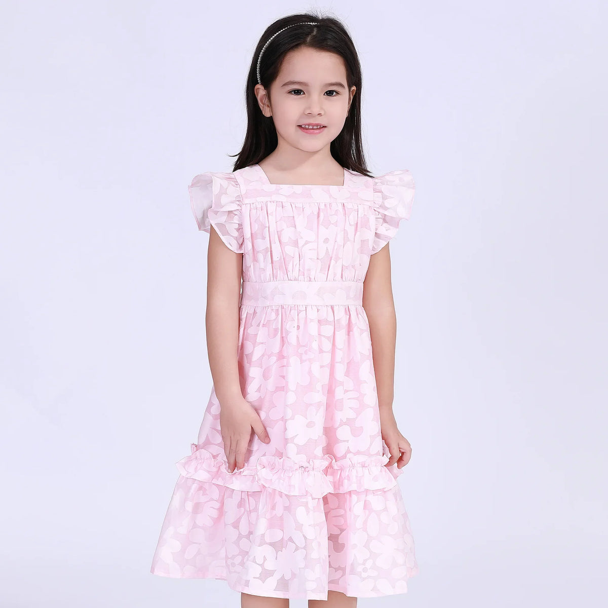 Floral Street Look Dress For Girls Pink Image