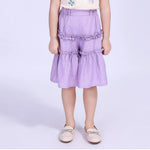 Purple Wide-leg Street Look Shorts For Girls Image