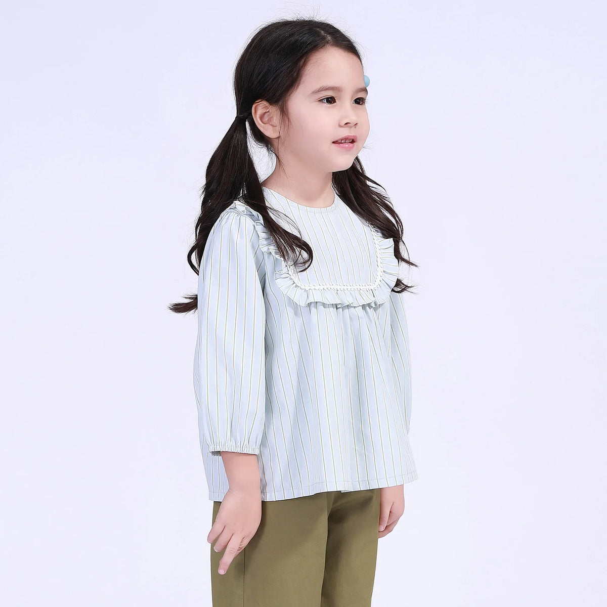 Striped Street Look Blouse For Girls Image