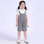 Checked Street Look Overalls For Girls Navy Image