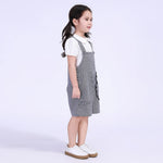 Checked Street Look Overalls For Girls Image