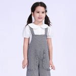 Checked Street Look Overalls For Girls Image