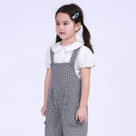 Checked Street Look Overalls For Girls Image