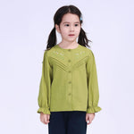 Green Floral Street Look Shirt For Girls Image