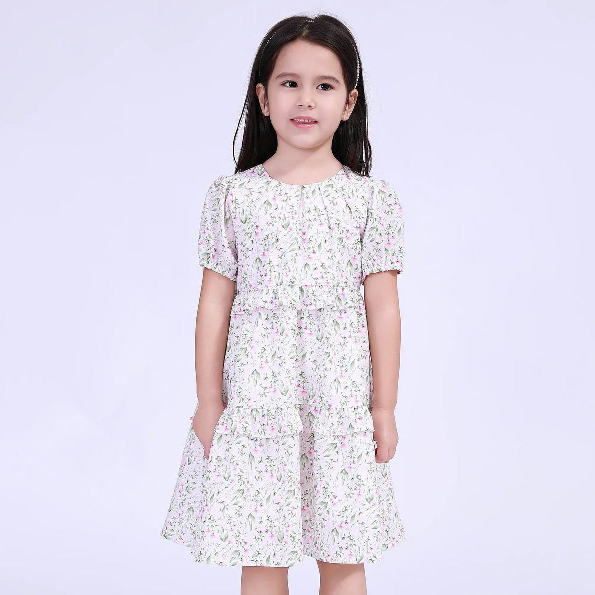 Floral Street Look Dress For Girls White Image