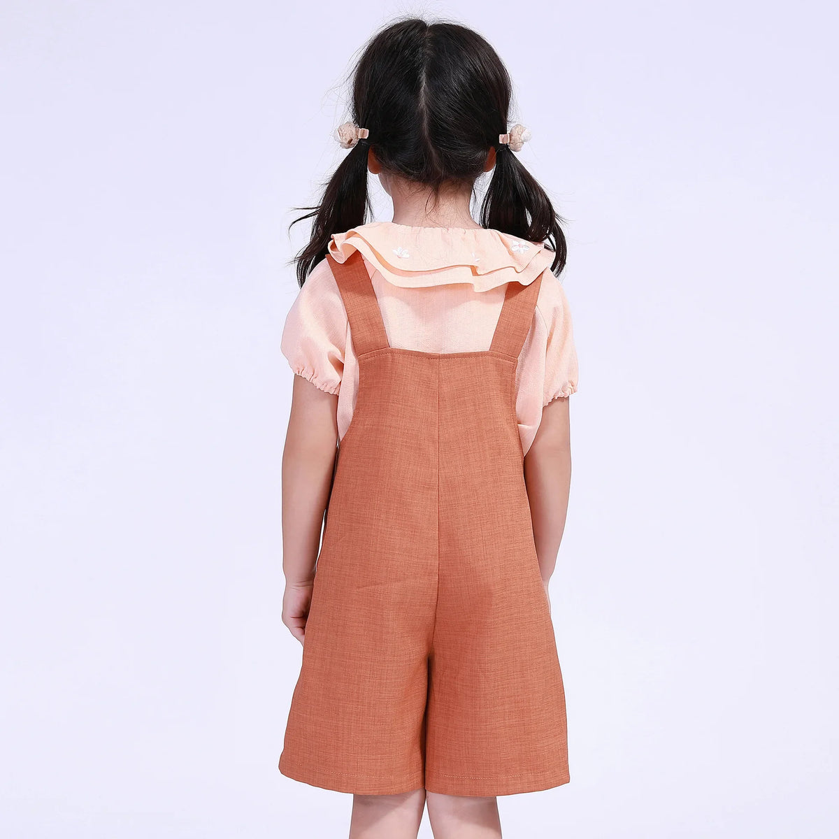 Solid Street Look Overalls For Girls Image