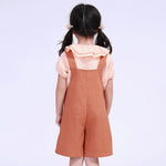 Solid Street Look Overalls For Girls Image