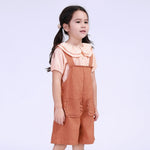 Solid Street Look Overalls For Girls Image