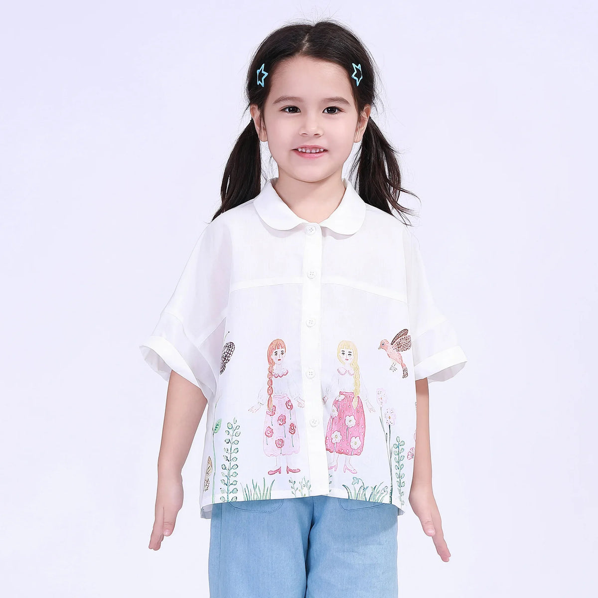 Printed Street Look Shirt For Girls White Image