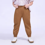 Brown Ankle-Tied Street Look Pants For Girls Image