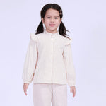 Beige Striped Street Look Shirt For Girls Image