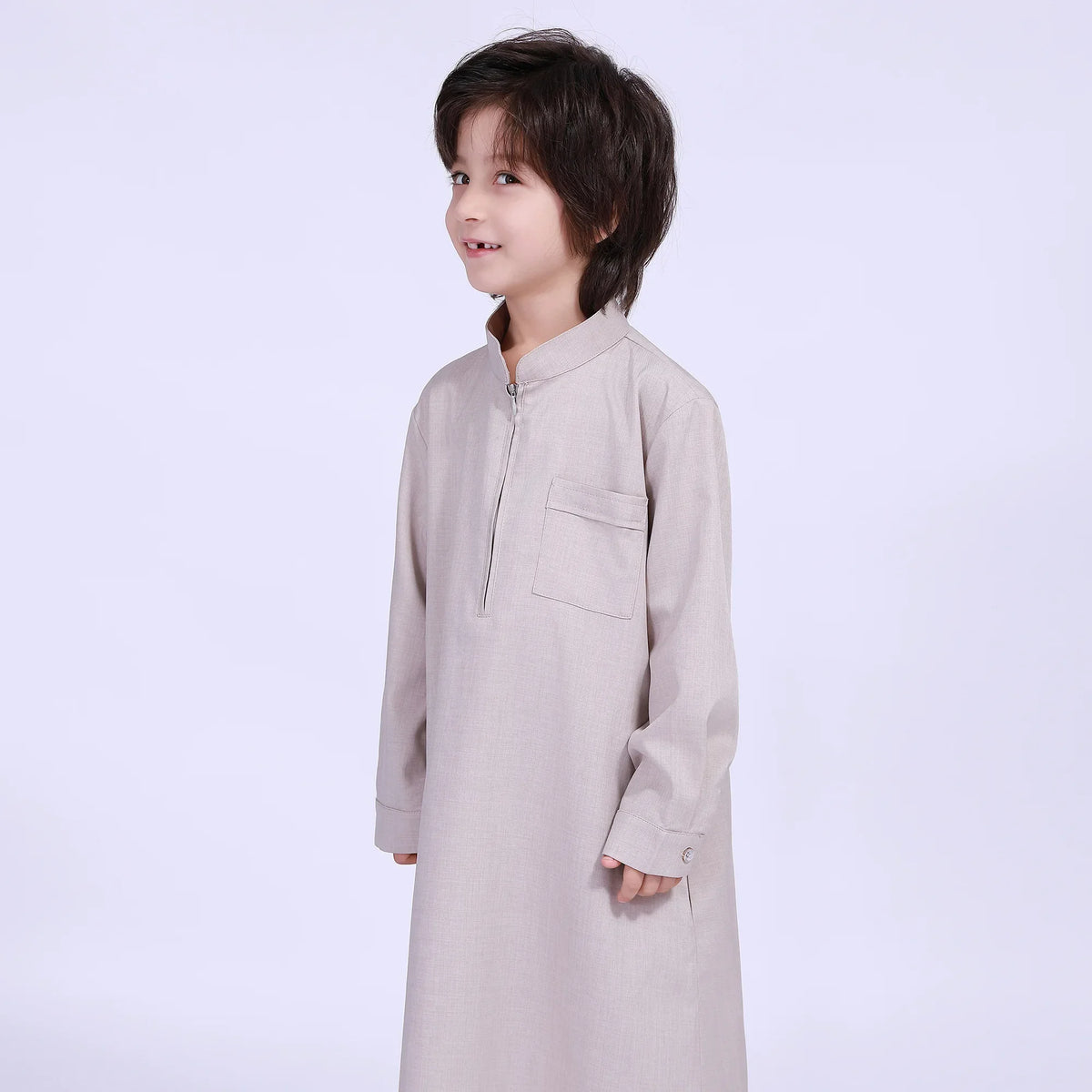 Solid Thoub Thoub For Boys 140 | 8-9Y Beige Image