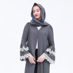 Dark Gray Floral Abaya Abaya For Women Image