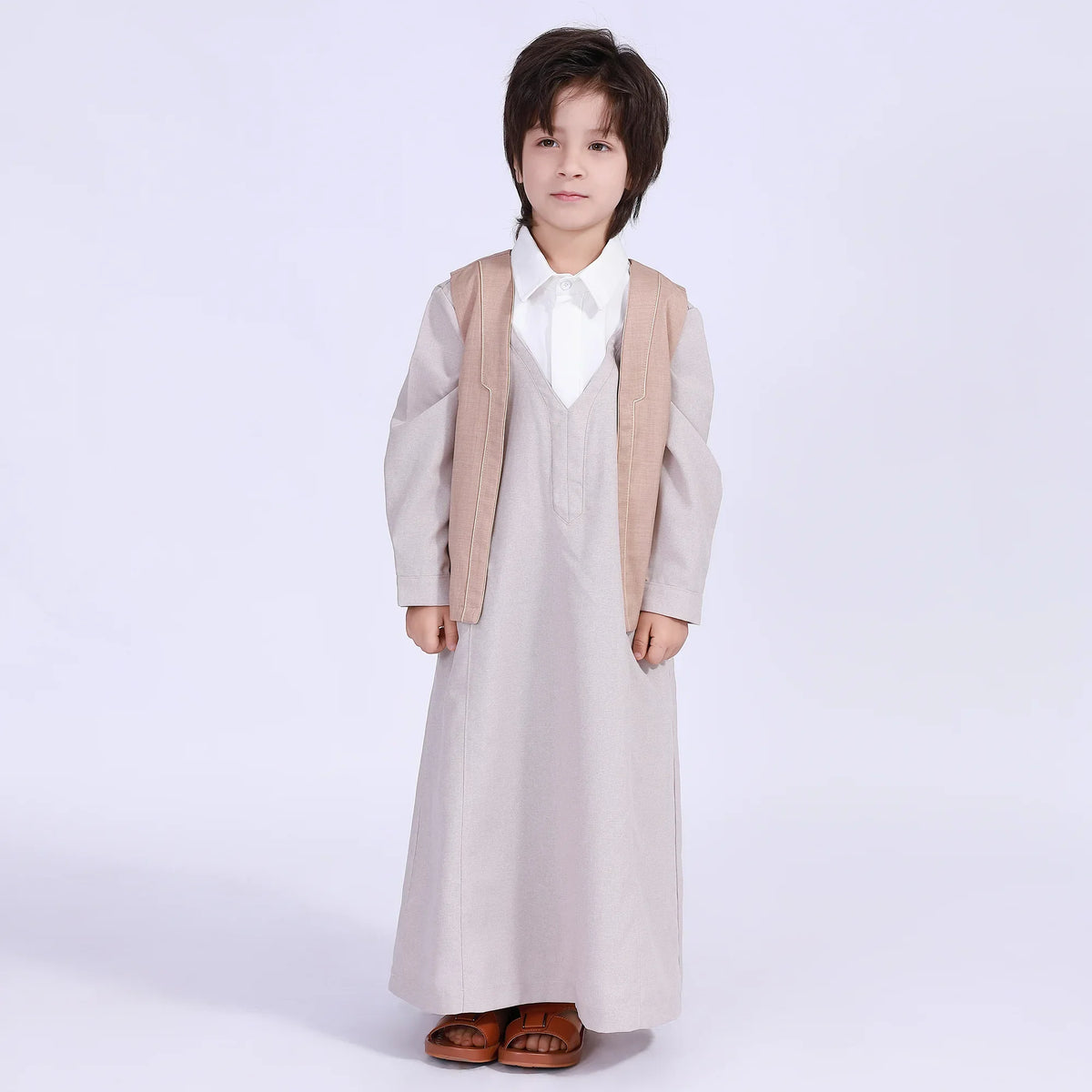 Solid Thoub Waistcoat For Boys Image