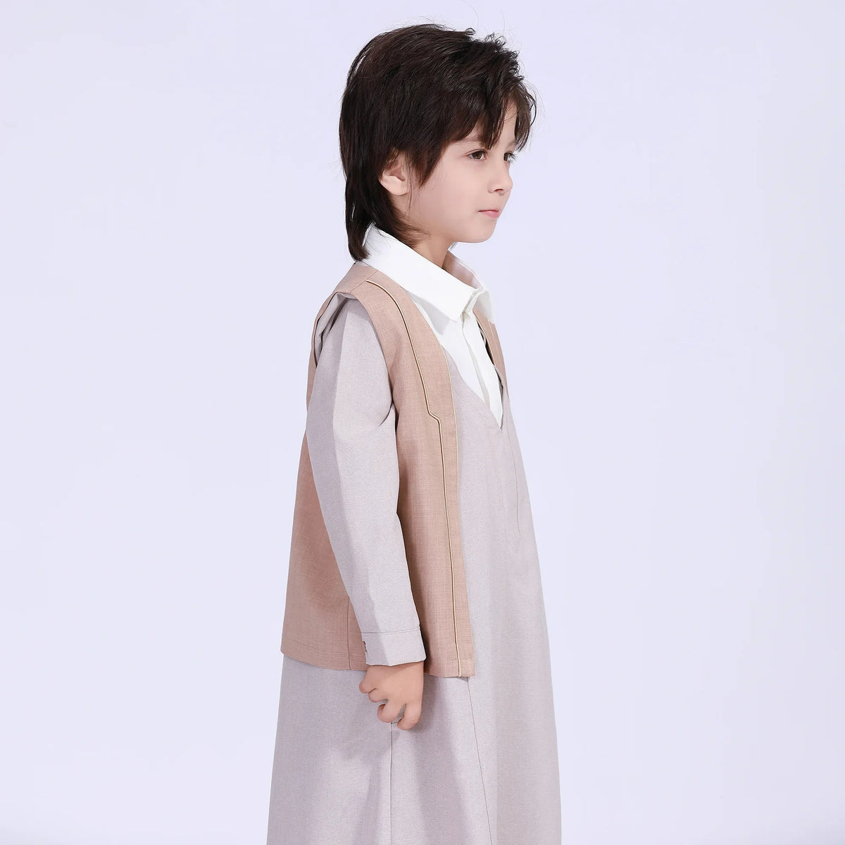 Solid Thoub Waistcoat For Boys Image