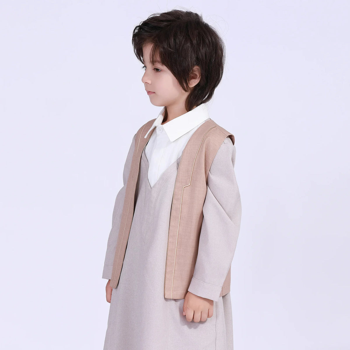 Solid Thoub Waistcoat For Boys Image