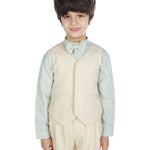 Checked Formal Waistcoat For Boys Beige Image