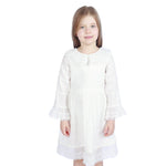 Off White Floral Formal Dress For Girls Image