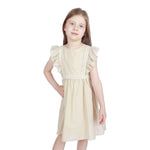 Dark Beige laced Formal Dress For Girls Image