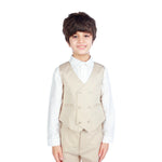Plain Formal Waistcoat For Boys Dark Beige Image