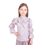 Light Purple Plain Formal Shirt For Girls Image