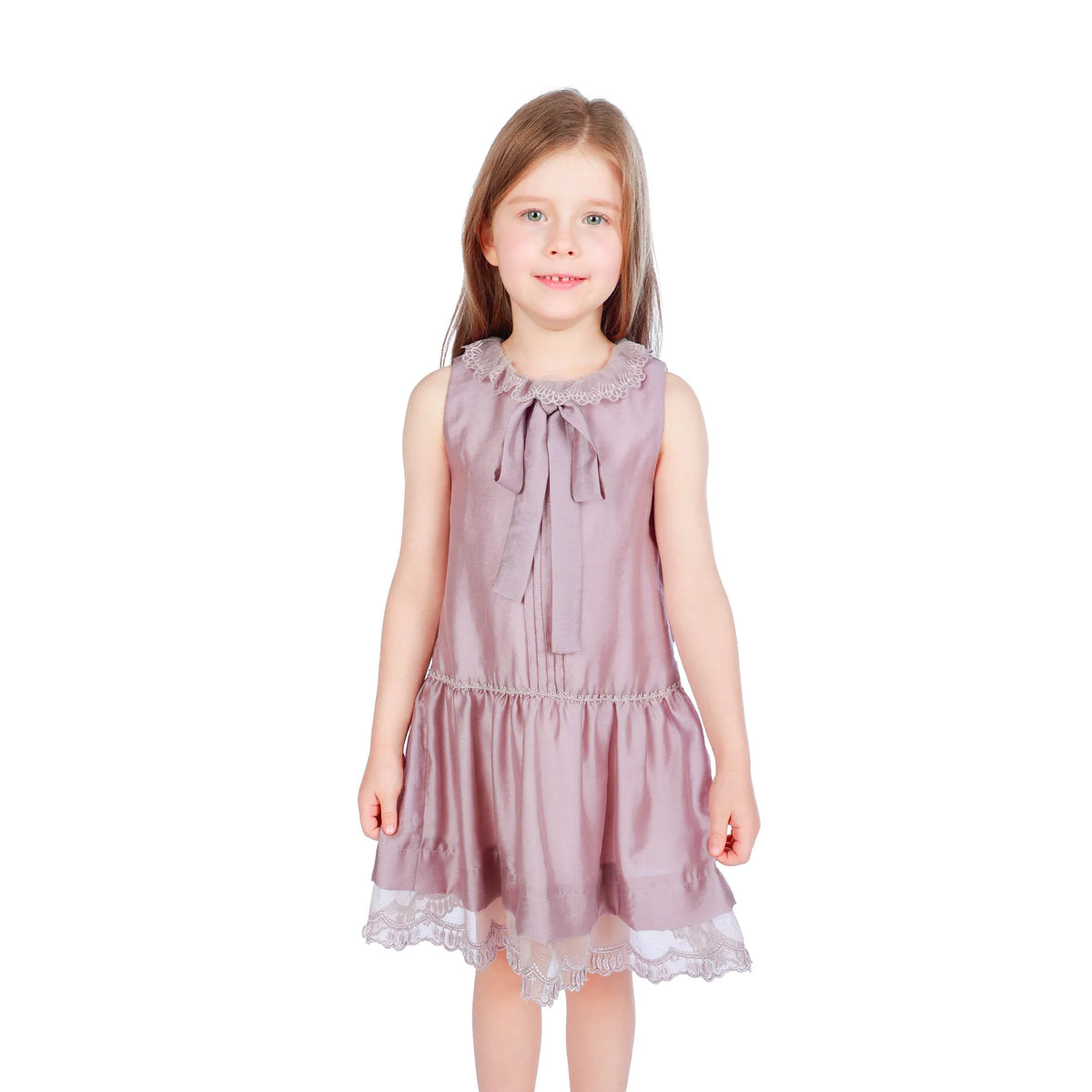 laced Formal Dress For Girls Light Purple Image