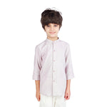 Light Purple Solid Formal Shirt For Boys Image