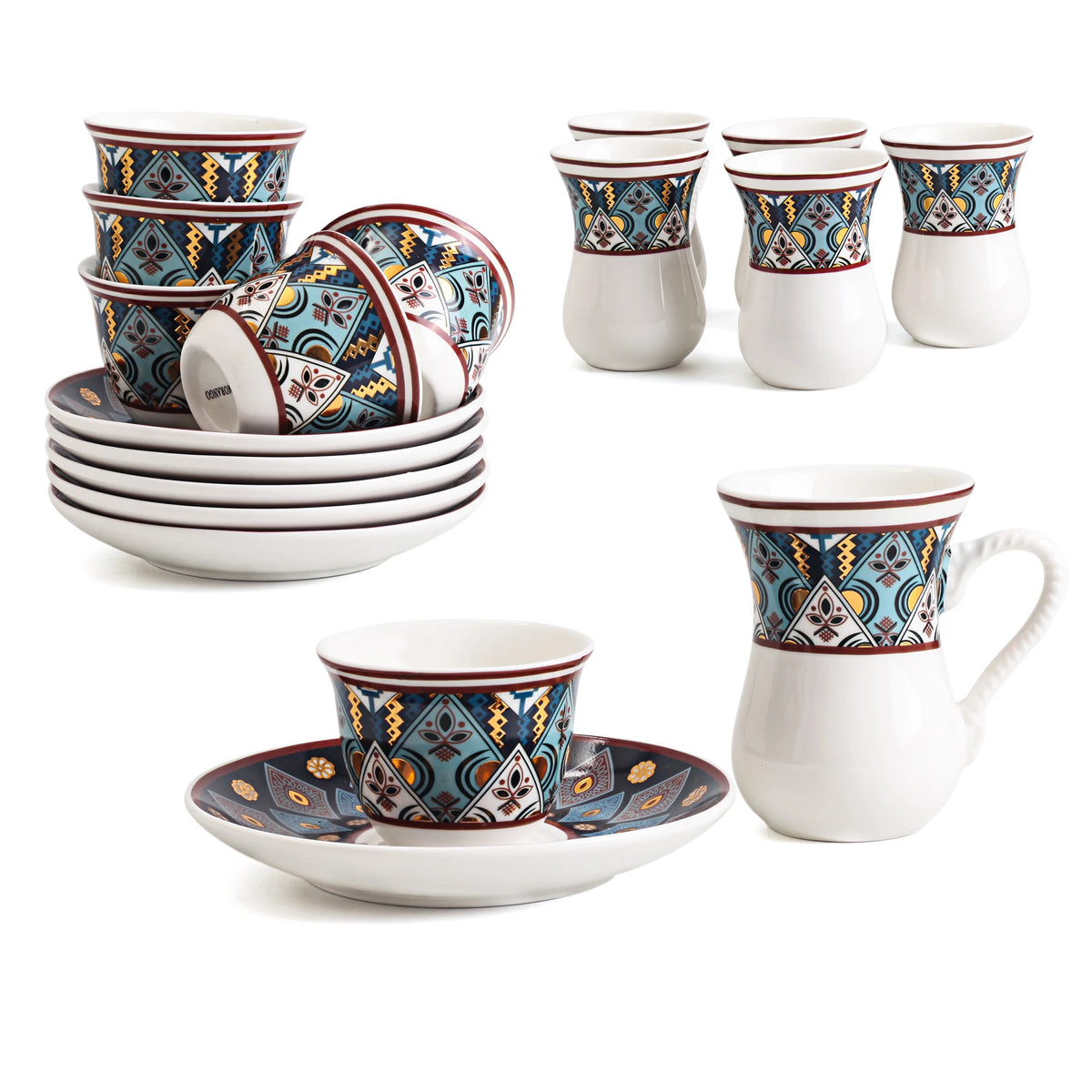 Tea & Coffee Cup Set 18PC