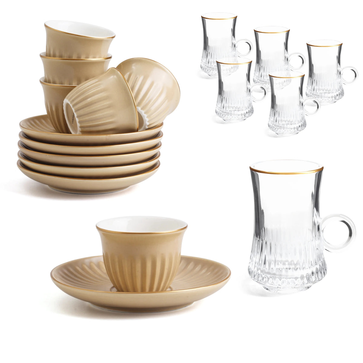 Tea & Coffee Cup Set 18PC