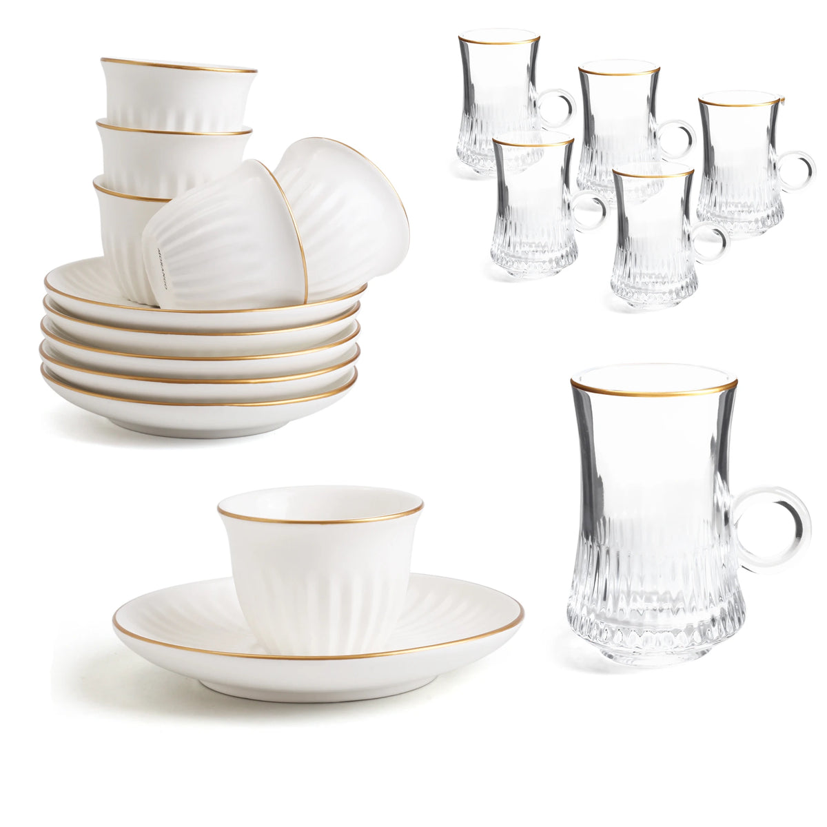 Tea & Coffee Cup Set 18PC