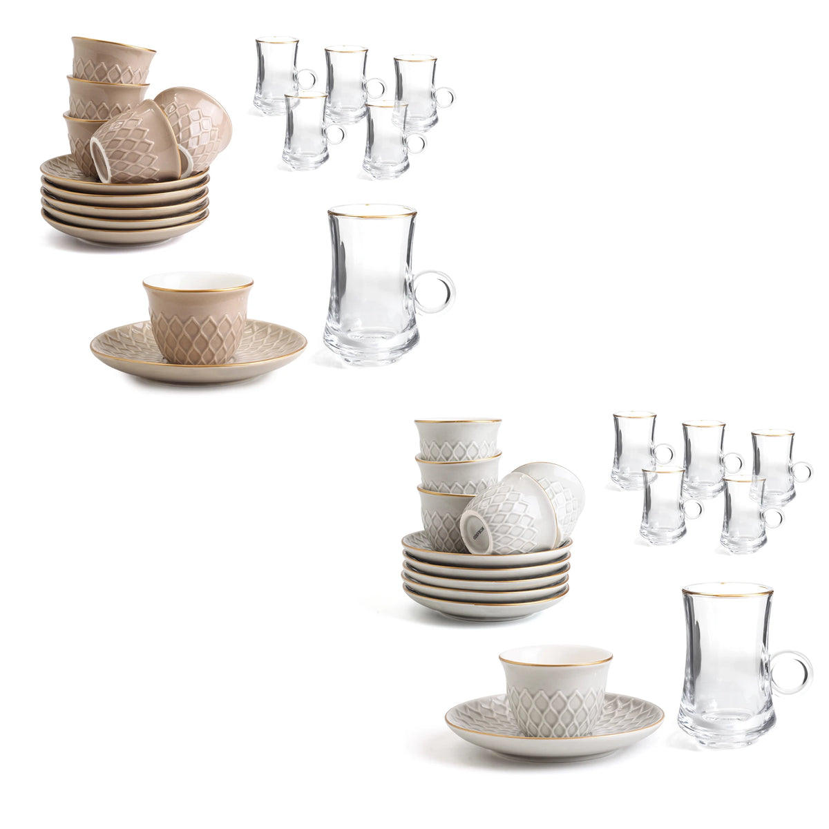 Tea & Coffee Cup Set 18PC