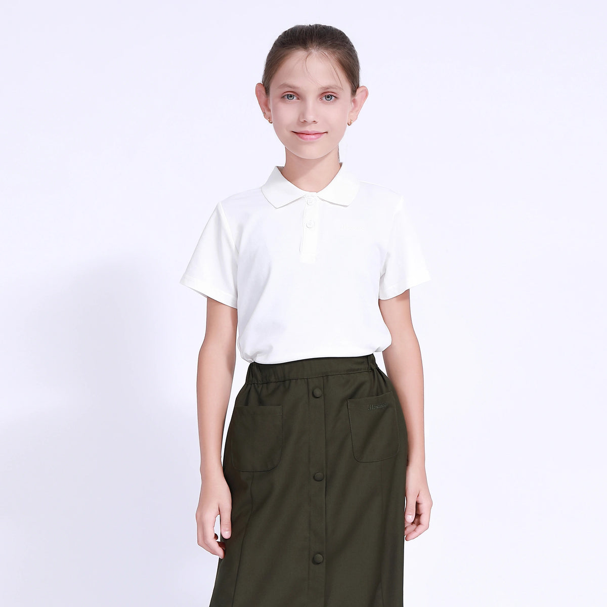 Uniform Polo Shirt for Girls White Image