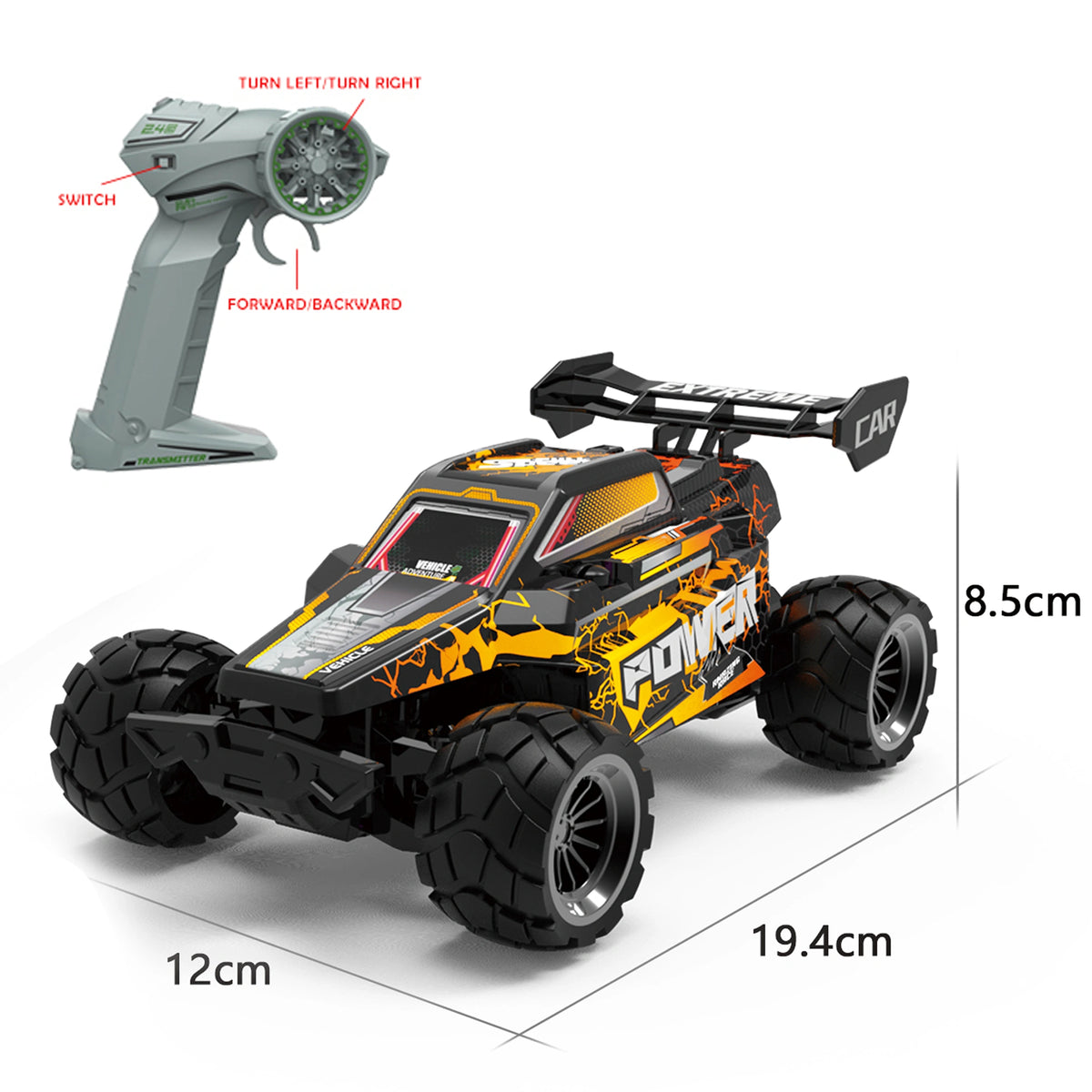 1: 18Pvc Racing Remote Control Vehicle 6Y+ Yellow Image