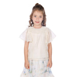 Light Beige Plain Classic Blouse For Girls Image