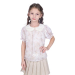 Beige Floral Classic Blouse For Girls Image
