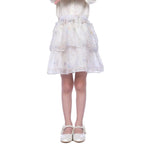 Beige Floral Classic Skirt For Girls Image