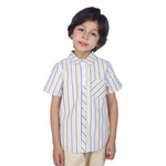 Blue Striped Classic Shirt For Boys Image